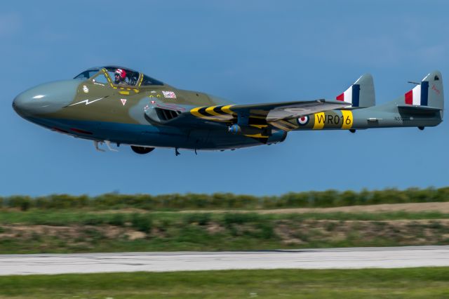 F+W EMMEN Vampire (N593RH) - De Havilland Vampire at the Cleveland Airshow in 2017.