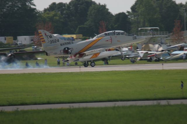 — — - Douglas A-4 Skyhawk Touched Down Runway 36 Oshkosh Friday Airshow 2010