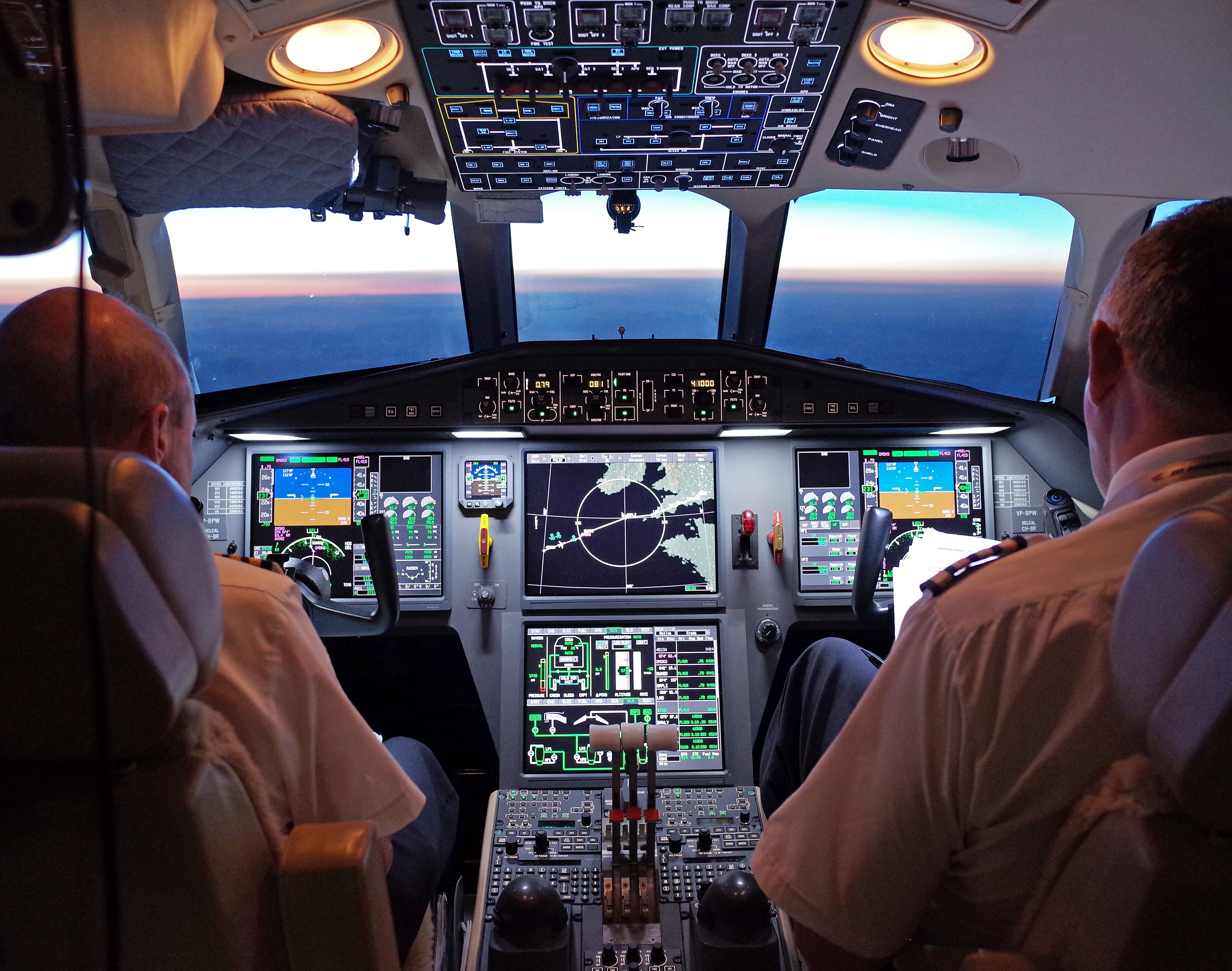 Dassault Falcon 900 (VP-BPW) - Falcon 900EX inbound to EGHI from KPBI at FL41. Hope you enjoy early morning flight deck atmosphere over Atlantic. Image Pentax Ricoh GR compact ...