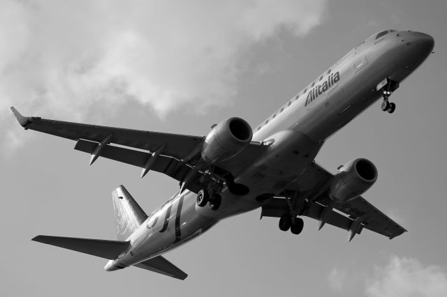 Embraer ERJ-190 — - Alitalia E-190 on short finals into EGLC.