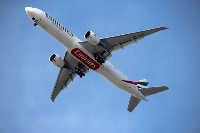 Boeing 777-200 (A6-ECW) - Emirates 229 is landing Runway 16L after 14 hours flight to Seattle