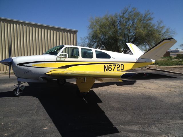 Beechcraft 35 Bonanza (N672D) - Newly Painted 1963 Bonanza in original factory-delivered colors and scheme