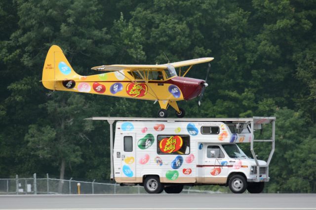 NC37361 — - Kent Pietsch and his Interstate Cadet landing on the worlds smallest airport... atop a moving RV! 2016 NY Air Show, Stewart International Airport 09/03/2016