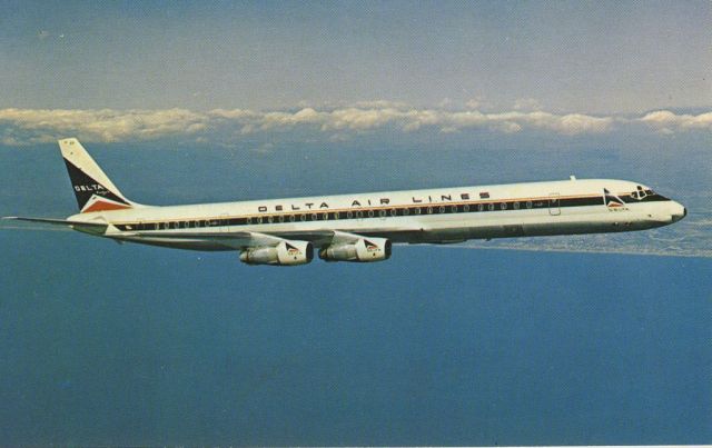 McDonnell Douglas DC-8-60 — - scanned from postcardbr / Delta DC-8-60