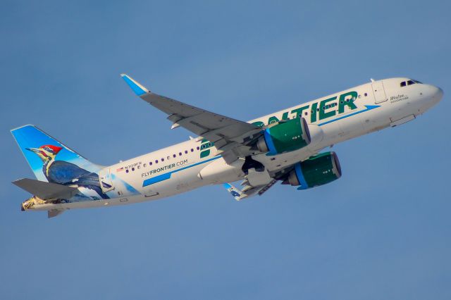 Airbus A320neo (N309FR) - Frontier 154 to Des Moines, IA. 15 Feb 21.