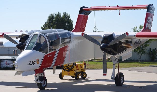 North American Rockwell OV-10 Bronco (N409DF) - This aircraft is an OV10, but when I uploaded it I was unable to type in the "Aircraft Type" box and once it is uploaded it is too late to change. N409DF is used by Cal Fire as a "spotter aircraft" for fighting forest fires.br /br /I had flown in from Chino with a friend and as we were walking around, we started talking to one of the firefighters and we were soon offered a tour of the facility. It was so cool getting to see all of these aircraft up close and take lots of photos of them.  