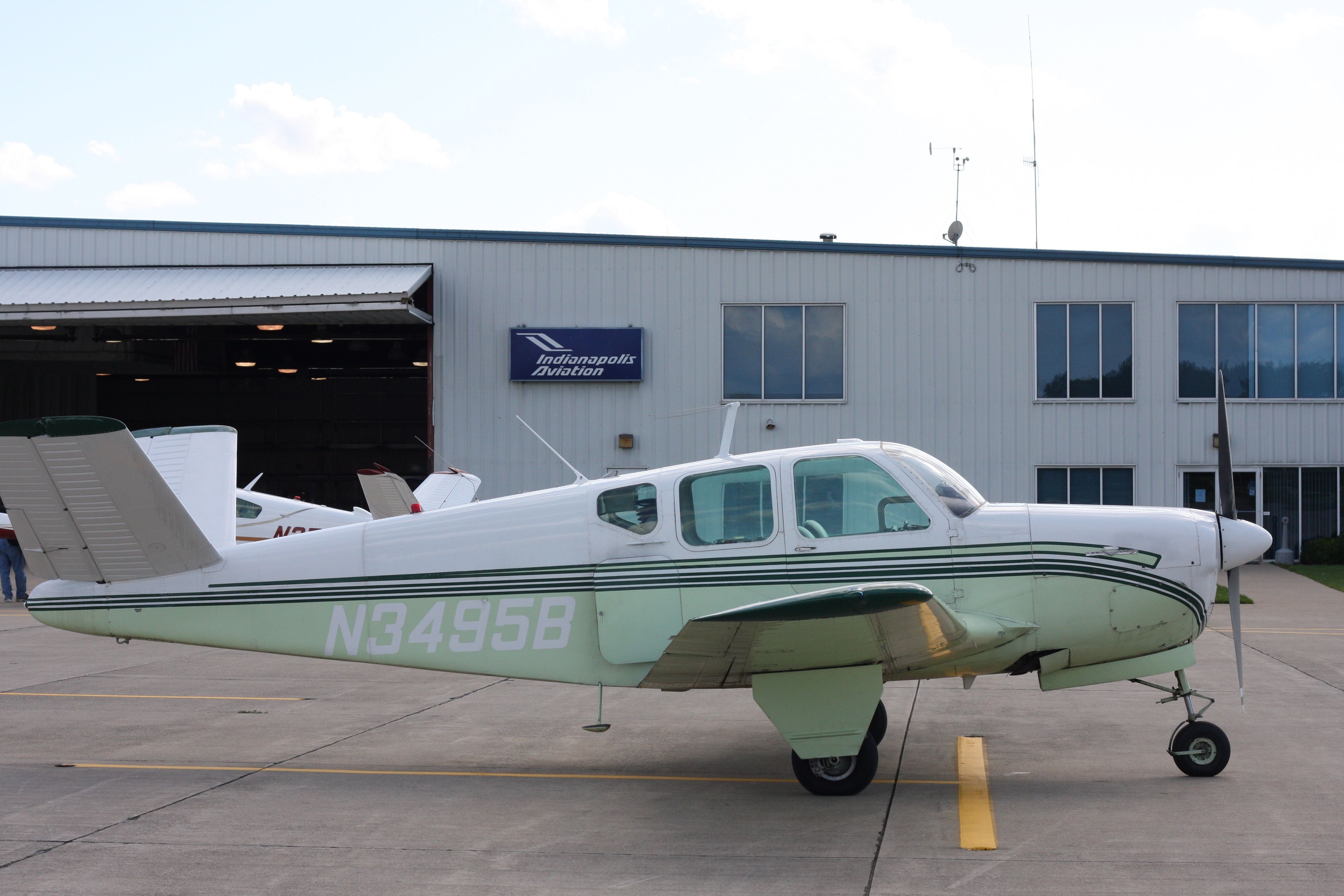 Beechcraft 35 Bonanza (N3495B) - 1954 E35. Photo taken 7/2009.  Electric prop.