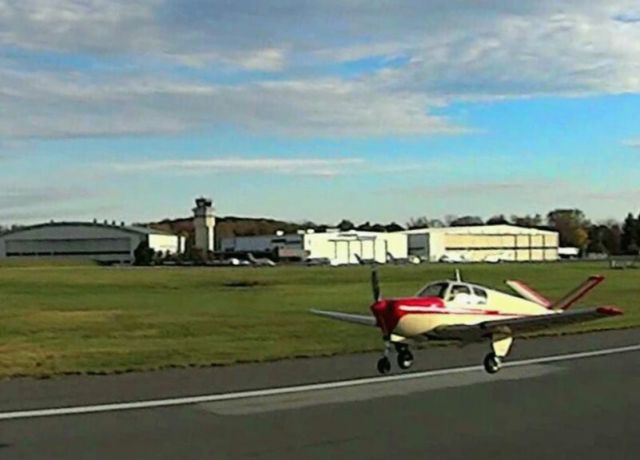 Beechcraft 35 Bonanza (N8789A) - a rel=nofollow href=http://vimeo.com/110390257https://vimeo.com/110390257/a Formation liftoff KSWF