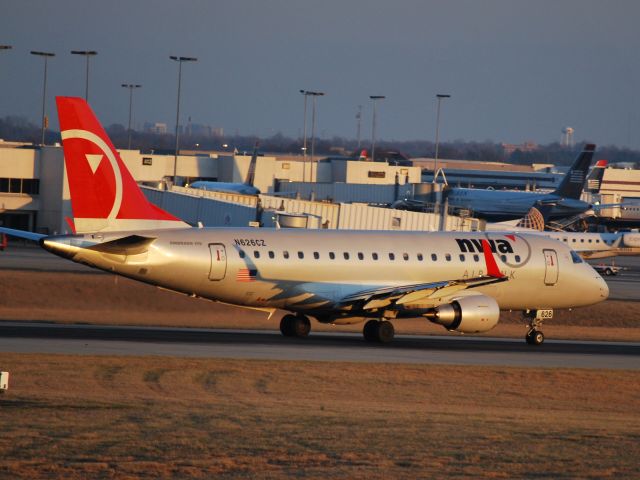 Embraer 170/175 (N626CZ) - Taking off on runway 18C at Charlotte Douglas International Airport - 2/14/09