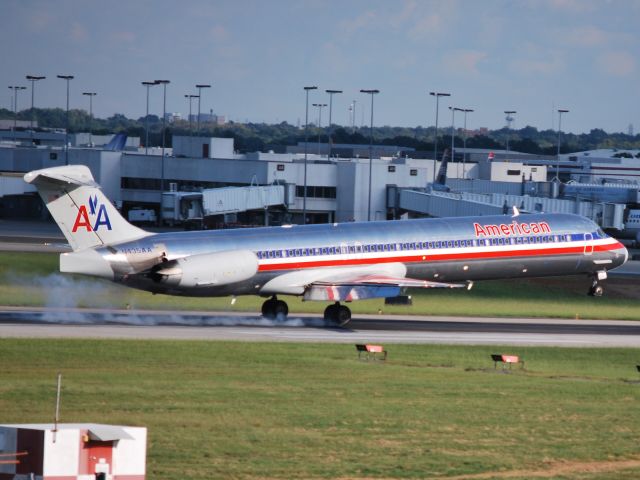 McDonnell Douglas MD-83 (N435AA) - Touching down on runway 18C - 9/27/09