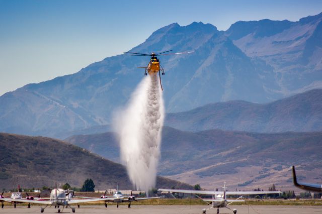 N611CK — - A 1961 Sikorky SH-3H dumps the remainder of its water load just prior to landing to refuel in Heber City Utah.br /br /a rel=nofollow href=http://www.ThePilotsEye.comwww.ThePilotsEye.com/a