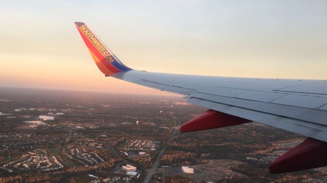 Boeing 737-700 (N7747C) - Climbing out of Raleigh for Atlanta on a beautiful morning on November 11, 2017.