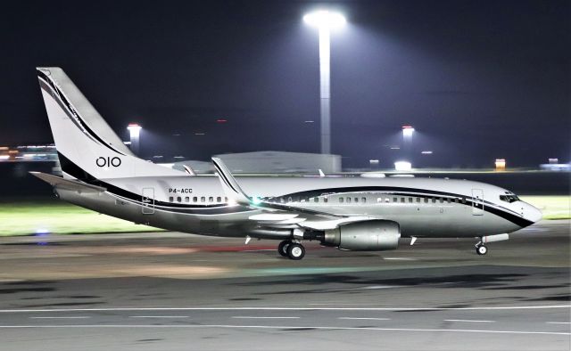 Boeing 737-700 (P4-ACC) - aviation horizons b737-74q bbj p4-acc arriving in shannon from jfk this morning 5/11/20.