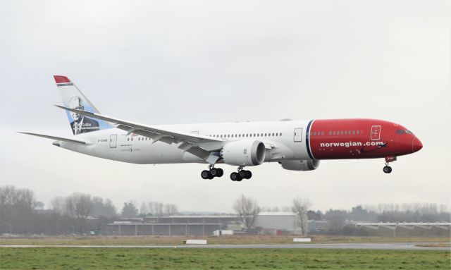 Boeing 787-9 Dreamliner (G-CKWB) - norwegian air uk b787-9 dreamliner g-ckwb landing at shannon from norway for parking 26/11/20.