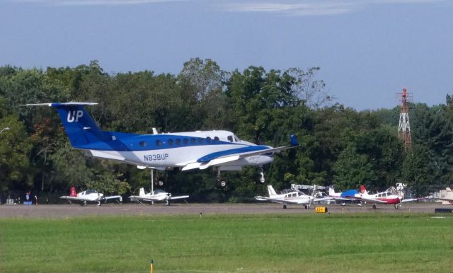 Beechcraft Super King Air 350 (N838UP) - About to touchdown is this 2014 Super King Air 350 in the Summer of 2019.