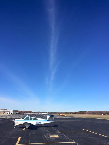 Beechcraft 35 Bonanza (N20RL) - On the ramp for breakfast at the Midfield Cafe