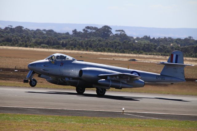 GLOSTER Meteor (VH-MBX) - Ex RAAF Gloster Meteor A77-851 (VH-MBX) Its the only airworthy Meteor F8 in the world.