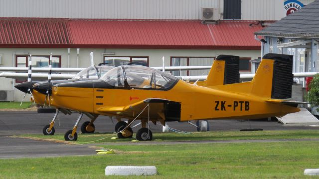 PACIFIC AEROSPACE CT-4 Airtrainer (ZK-PTB) - At the aircraft sales building.