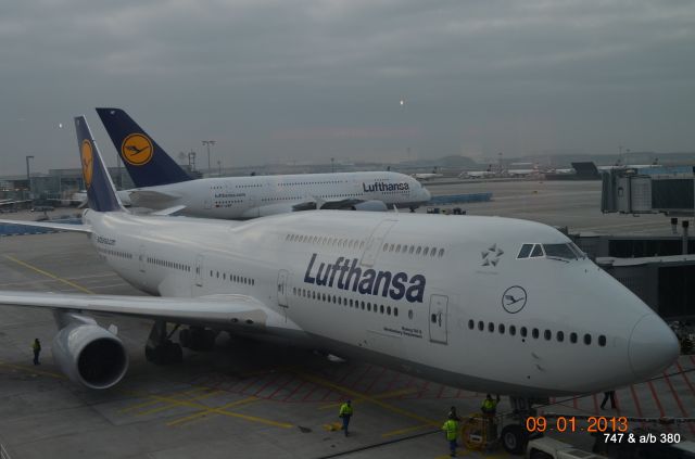 — — - a/b 381 and b 747  at Frankfurt.