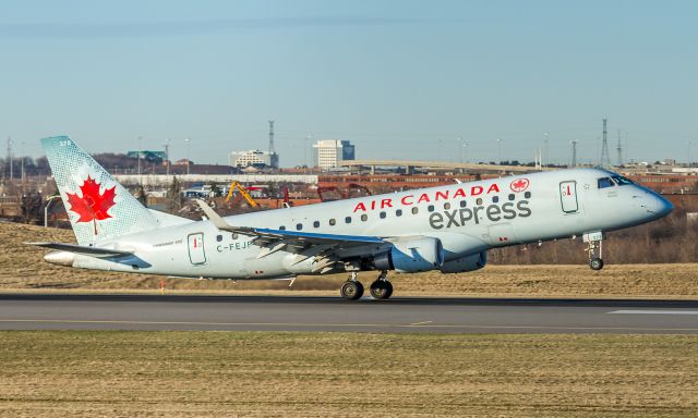 Embraer 175 (C-FEJP) - Sky Regional (Air Canada Express) Embraer touches down on runway 33L at YYZ