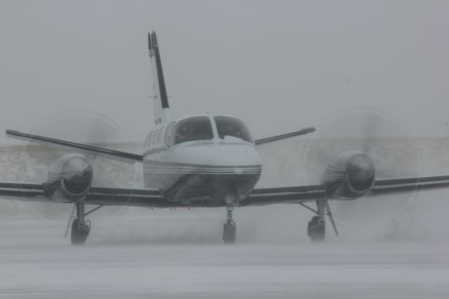 Cessna Conquest 2 (N441DZ) - Landing safely at DIA in a ground blizard with near white out conditions.