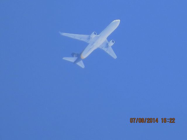 BOEING 767-300 (N337UP) - UPS flight 2922 from SDF to LAX over Baxter Springs Ks (78KS) at 36,000 feet.