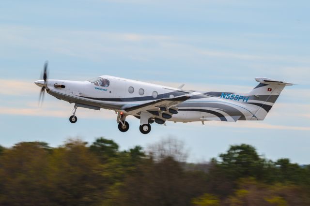 Pilatus PC-12 (N555PH) - N555PH is a 2017 Pilatus PC12/47E. It is seen here departing Atlanta's PDK executive airport. I shot this with a Canon 200-400mm F4 lens at the focal length of 350mm. Camera settings were 1/200 shutter, F9, ISO 100. Please check out my other aviation photography. Votes and positive comments are greatly appreciated. Inquiries about prints or licensing of this photo can be sent to Info@Flews.com