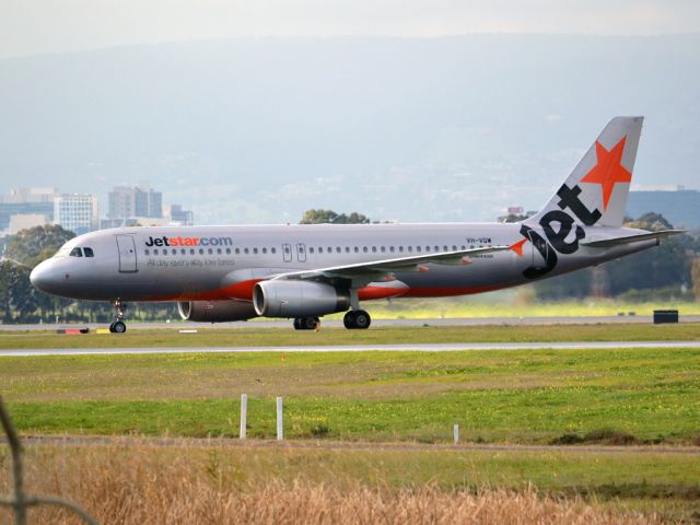 Airbus A320 (VH-VQW) - On taxi-way heading for Terminal 1, after landing on runway 23.  Wednesday 4th July 2012.