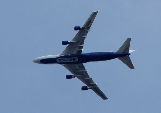 Boeing 747-400 (N952CA) - NCR557 shortly after departure from Buckley Air Force Base. 747-428BCF. Headed to Frankfurt.