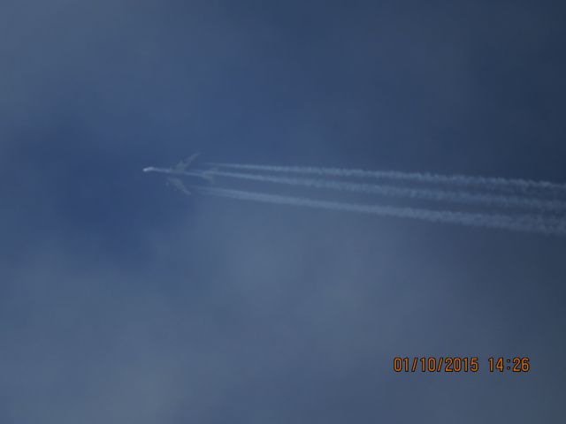 Boeing 747-400 (G-CIVY) - British Airways flight 31F from LHR to DFW over Southeastern Kansas at 38,000 feet.