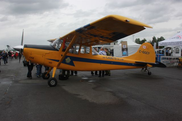 C-GGCY — - Spectacle aérien Aéroport des cantons Bromont CZBM QC 16-08-2014 Cessna 305-A Bird Dog Cadets de lair Canada