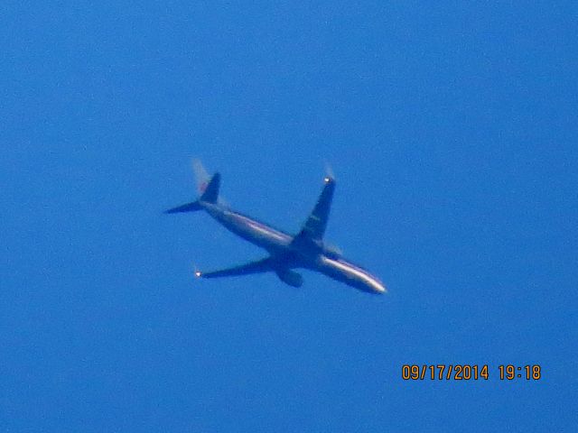 Boeing 737-800 (N858NN) - American Airlines flight 1611 from ORD to Tulsa over Baxter Springs Kansas (78KS) at 22,450 feet.