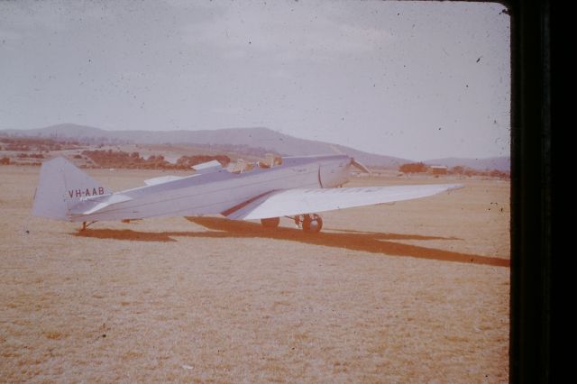 VH-AAB — - I don;t know to much about it but it is a Swallow at Flinders Island, circa 1957