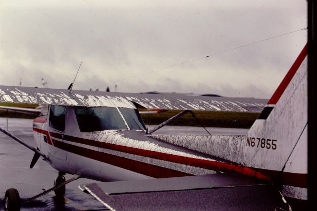 Cessna 152 (N67855) - Mt. St Helens ash deposit May 1980.  Winds blowing south with precip dumps on Portland Hillsboro airport.  Hillsboro was the only GA airport where few aircraft were operating.  USGS used charter aircraft, Piper Senca, and Navajo Chieftains for observation and gas sample on a daily basis.  The Cessna 152 was owned by Paul Cap.