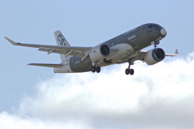 Bombardier CS100 (C-GWXJ) - Fly by seen at KMCI 12/16 C-GWXJ