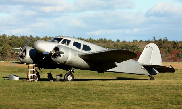 Cessna T-50 Bobcat (N60010) - Private Cessna UC-78 (T-50) Bobcat (N60010) at Cape Cod Airfield (2B1) in November 2015. The plane is operated by Air Ads Inc. based inbr /Standish, ME.  This aircraft was originally built in 1943, and at that time these aircraft were used by USAAF for light transport use as well other training including for multi engine.