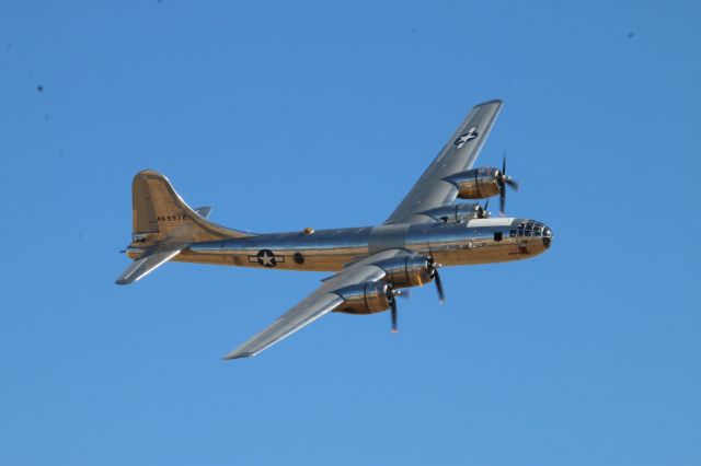 — — - CAF B-29 making a photo pass at California Capital Airshow