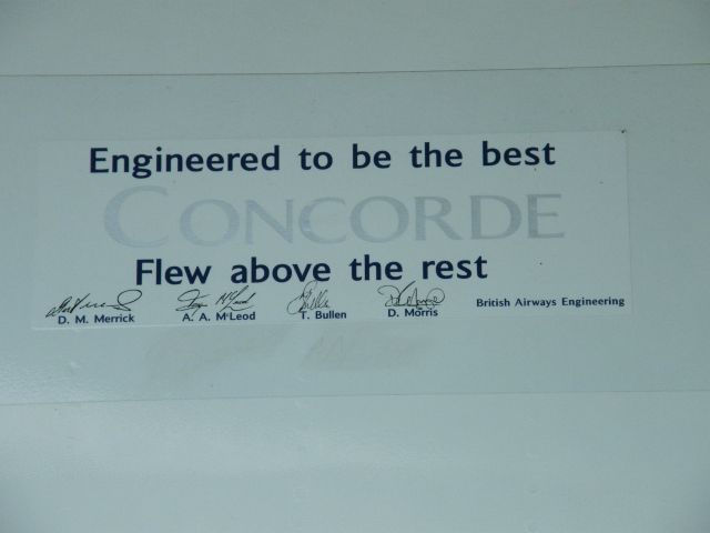 Aerospatiale Concorde (G-BOAF) - G-BOAF BAW CONCORDE AT FILTON UK OUTSIDE BRISTOL UK WHERE CONCORDE FIRST FLIGHT TOOK PLACE  AND IN PICTURE IS NAMES FROM BAW ENGINEERING AND THE TITLES FLEW ABOVE THE REST.13/07/08