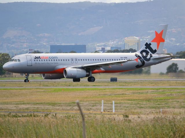 Airbus A320 (VH-VQH) - On taxi-way heading for Terminal 1 after arrival on runway 23. Saturday, 24th March 2012.