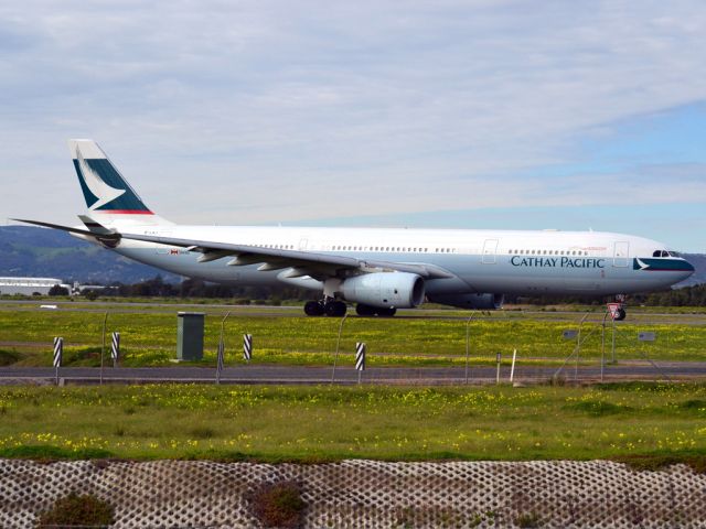 Airbus A330-300 (B-LAJ) - On taxi-way heading for take off on runway 05, for flight home to Hong Kong via Melbourne. Thursday 12th July 2012.
