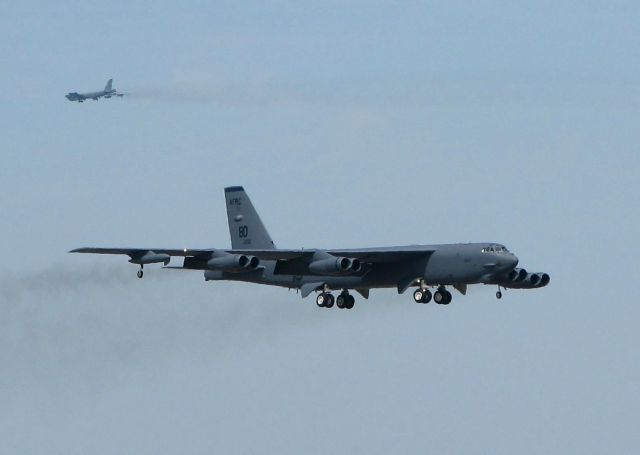 60-0061 — - B-52H “Command Decision” doing touch and goes at Barksdale Air Force Base, Louisiana. 60-0051 “Belle Star” is in the distance.