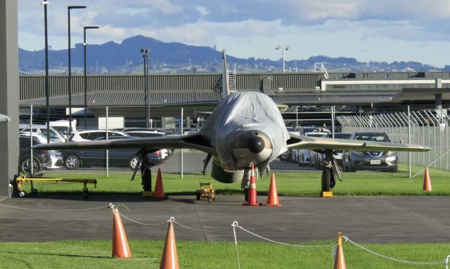 Hawker Hunter (ZK-JIL) - A cone-infested ZK-JIL sleeping under the evening sun.