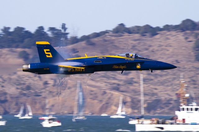 McDonnell Douglas FA-18 Hornet — - Shock wave forming around aft end!