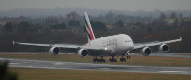 Airbus A380-800 (A6-EUY) - From Freeport carpark