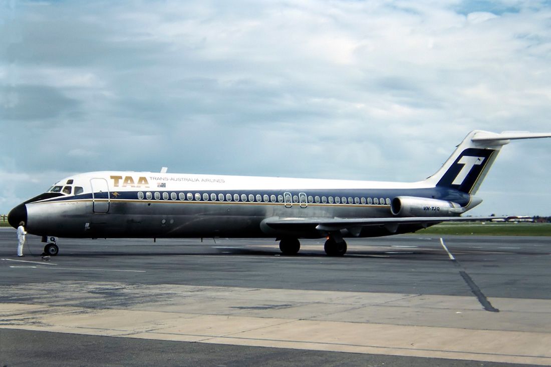 Cessna P210 Pressurized Centurion (VH-TJQ) - TRANS AUSTRALIA AIRLINES - DOUGLAS DC-9-31 - REG : VH-TJQ (CN 47419/602) - WEST BEACH ADELAIDE SA. AUSTRALIA - YPAD 7/10/1978 35MM SLIDE CONVERSION USING A LIGHTBOX AND A NIKON L810 DIGITAL CAMERA IN THE MACRO MODE.