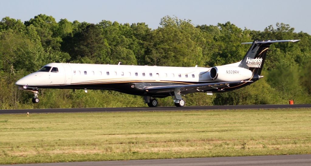 Embraer ERJ-145 (N509RH) - Hendrick Motorsports Embraer ERJ-145LR departing Boswell Field, Talladega Municipal Airport, after the NASCAR GEICO 500 race at Talladega Super Speedway - late afternoon, April 25, 2021.