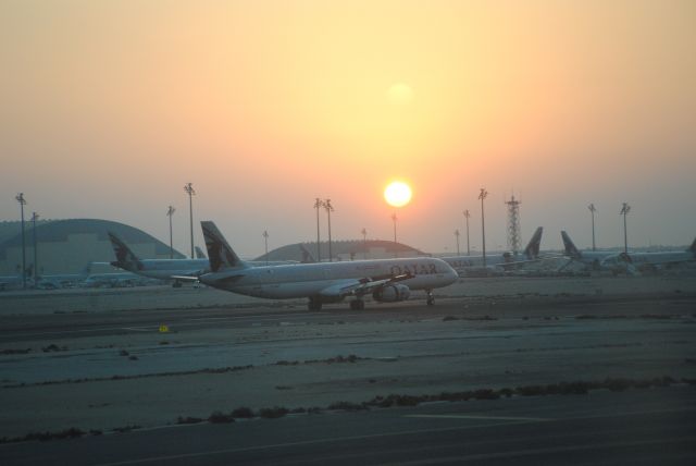 — — - Early morning in Doha Int'l Airport