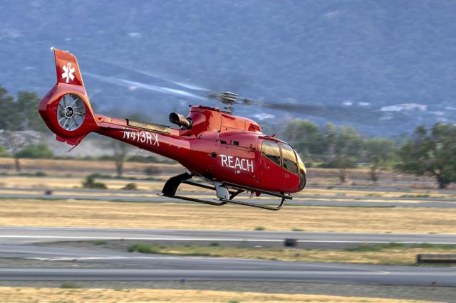 Eurocopter EC-130 (N413RX) - Reach Air Medical Airbus Helicopters EC 130 T2 evening departure from Livermore Municipal Airport (CA). July2021