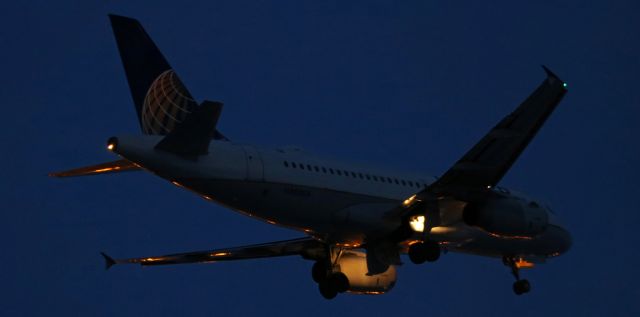 Airbus A319 (N803UA) - Landing at LAX at 9:25 PM to complete a brief run from SFO.