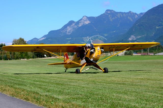 HB-ODX — - 1944 built former 44-80834 (USAF) taxiing at Piper Cub FlyIn 2014.